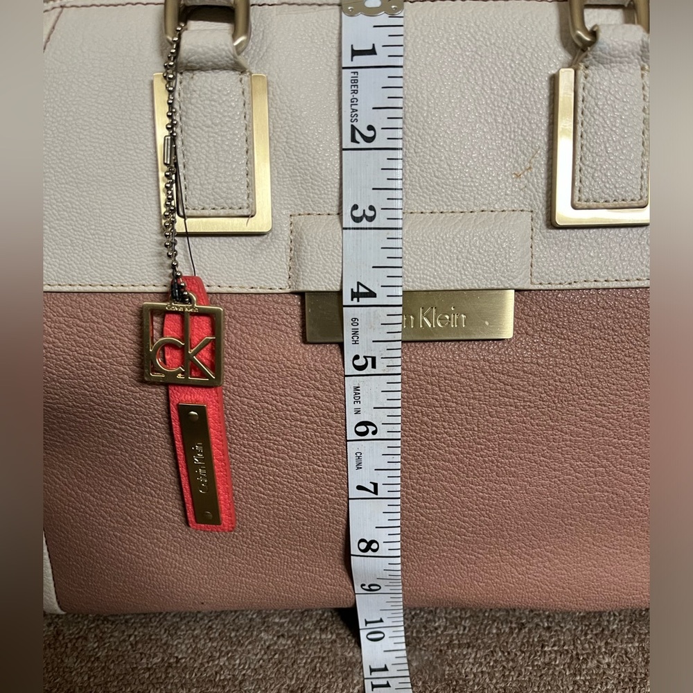 Calvin Klein Tan and Cream Satchel with Structured Design - Picture 12 of 16